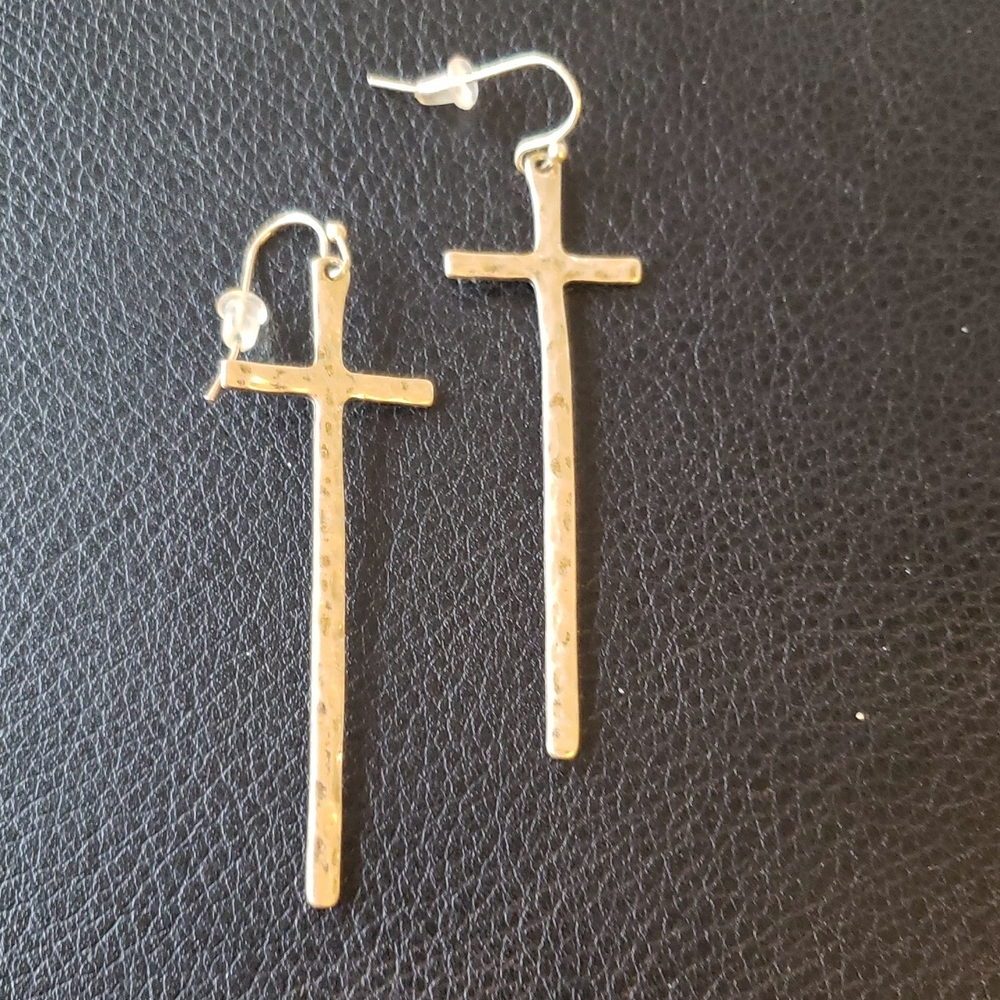 Elegant Gold Cross Earrings
